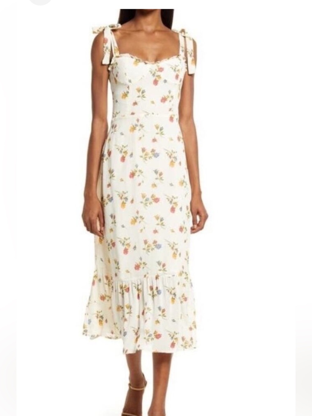 Reformation Cream Floral dress size 8